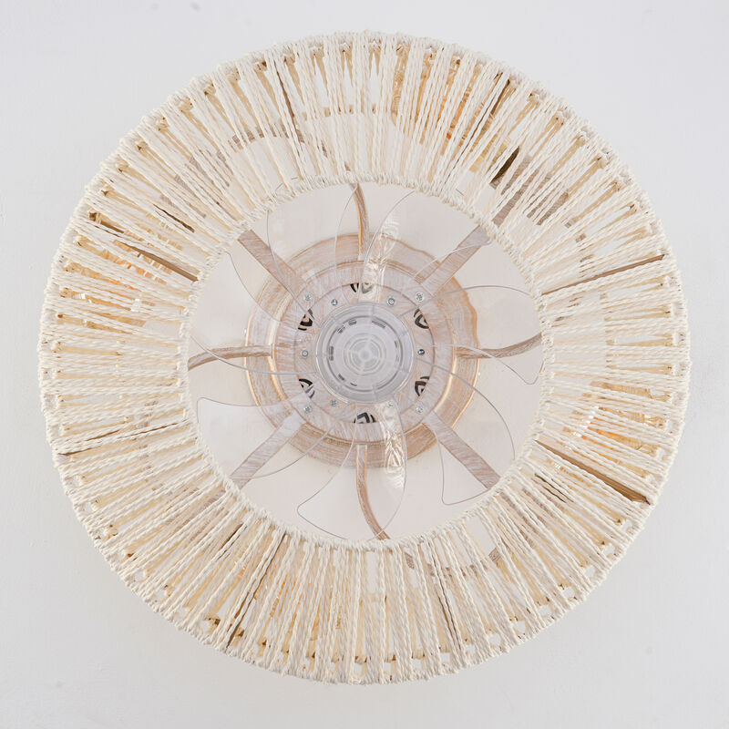 Low Profile Caged Ceiling Fan with Light and Remote Control image number 4
