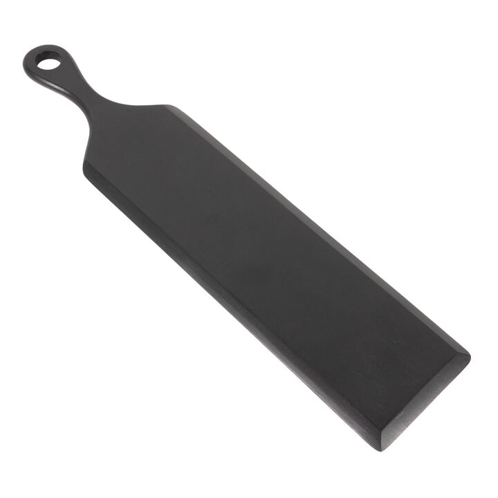 Acacia Wood Cheese and Cutting Board with Round Opening on Handle, Black