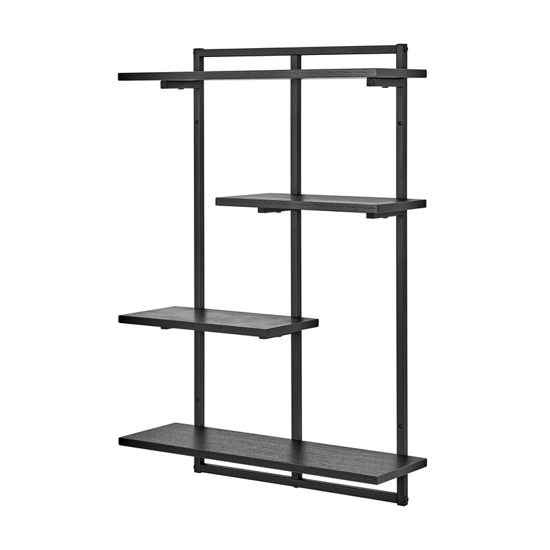 Rhodes 4 Tier Modern Floating Windowsill Wall Shelf Unit with Metal Frame