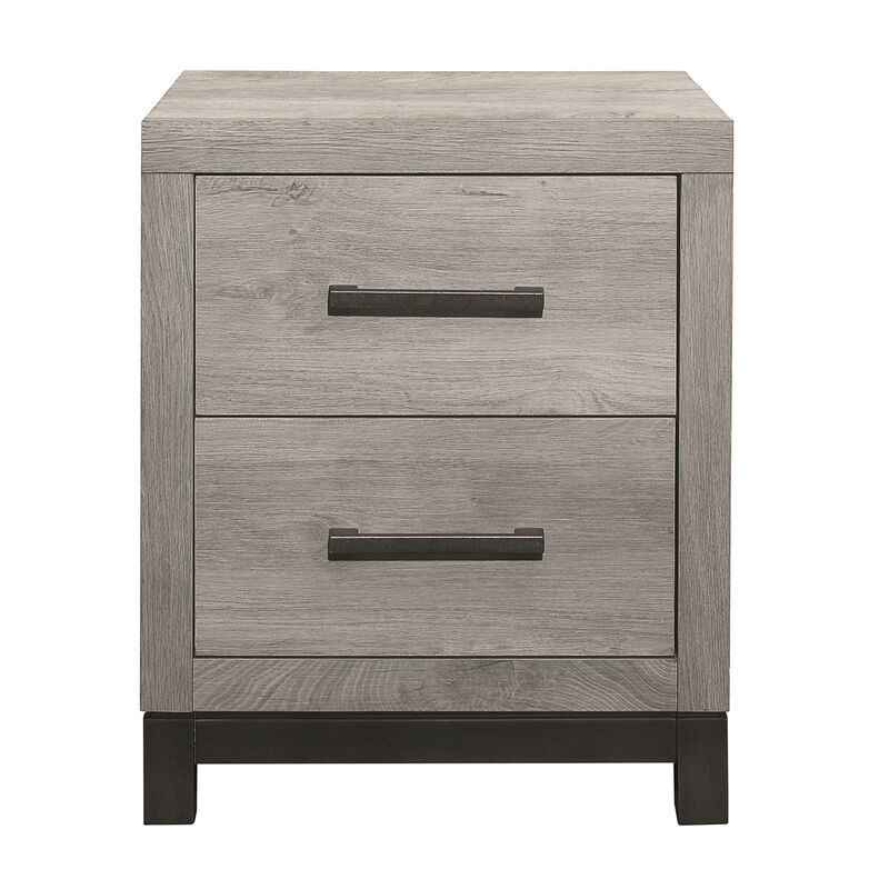 Queen Bedroom Set, Gray Wood, 3 Piece Set with 2 Nightstands image number 5