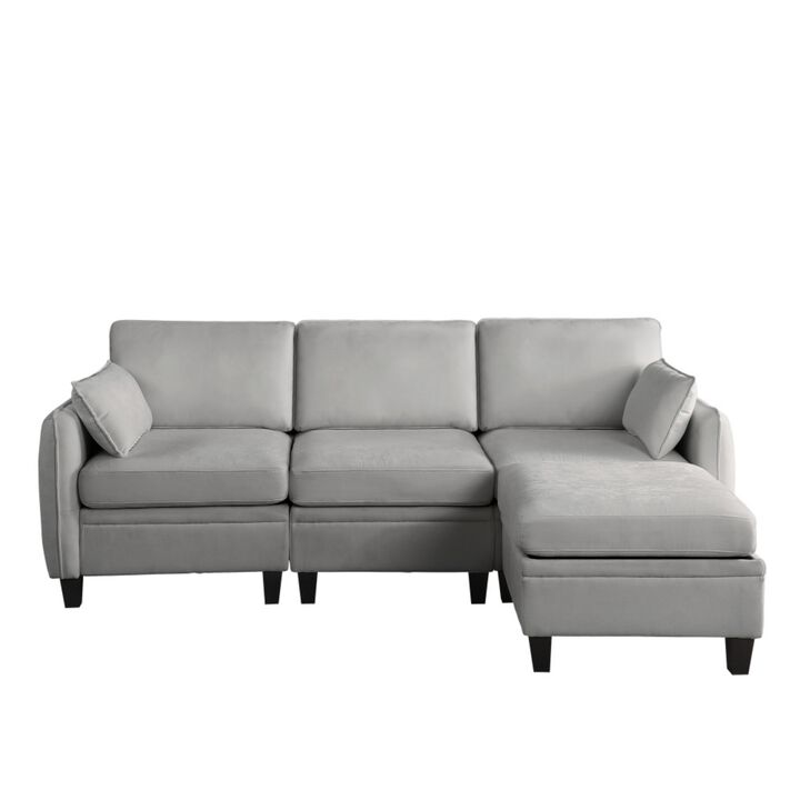 Lomfad Chenille Modular L‑Shaped Sectional Sofa