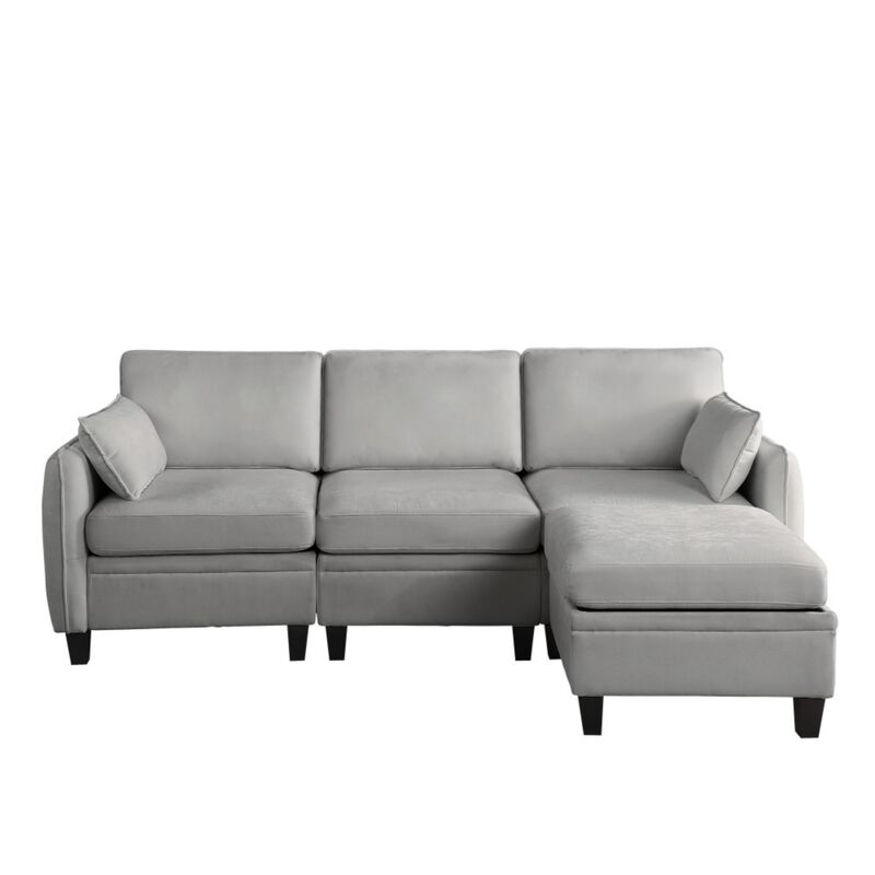 Lomfad Chenille Modular L‑Shaped Sectional Sofa image number 0