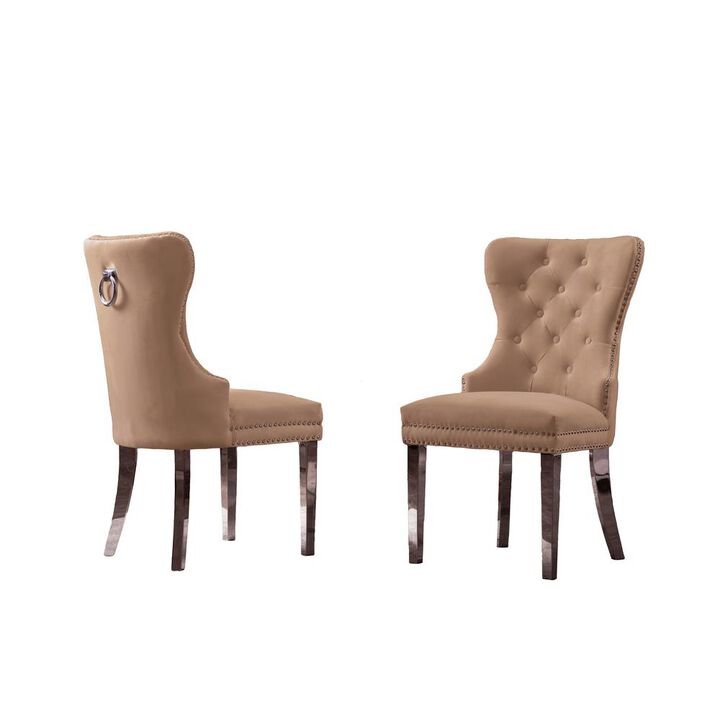 White Marble Round 5 piece Dining Set Ring Chairs in Cream Velvet - Lazy Susan