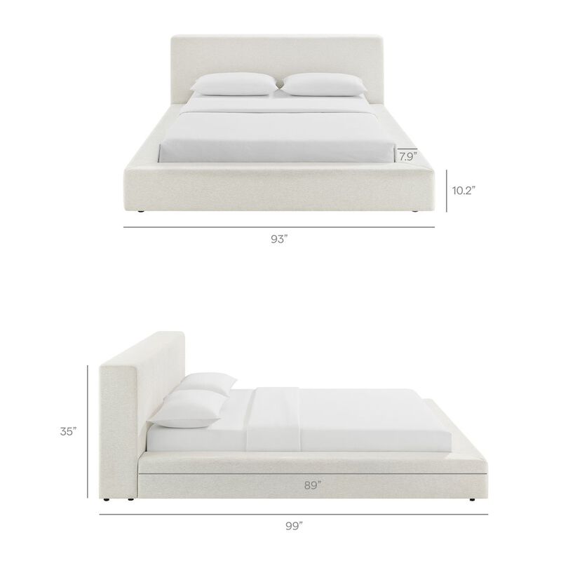 Luma Chenille Upholstered King Platform Bed Frame image number 2