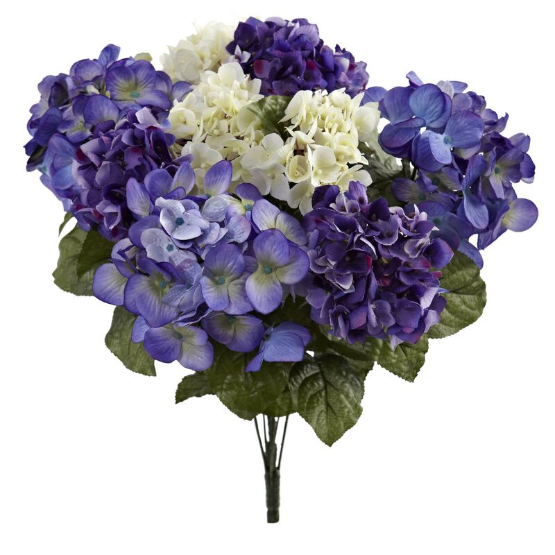 Nearly Natural 19-in Hydrangea Artificial Plant (Set of 3) image number 1