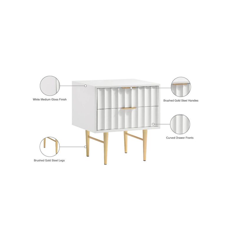 Meridian Furniture Modernist White Gloss Night Stand