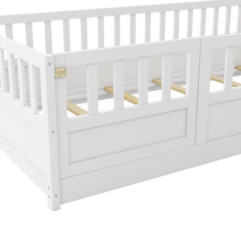 Zithun Wood Floor Toddler Bed Frame image number 7