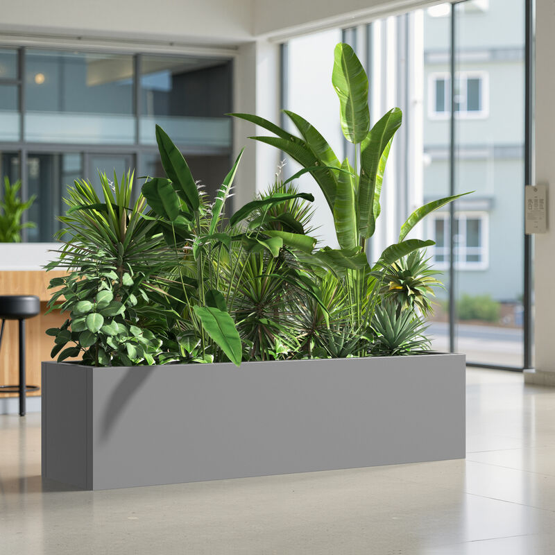 Metal Rectangular Planter with Drainage Holes