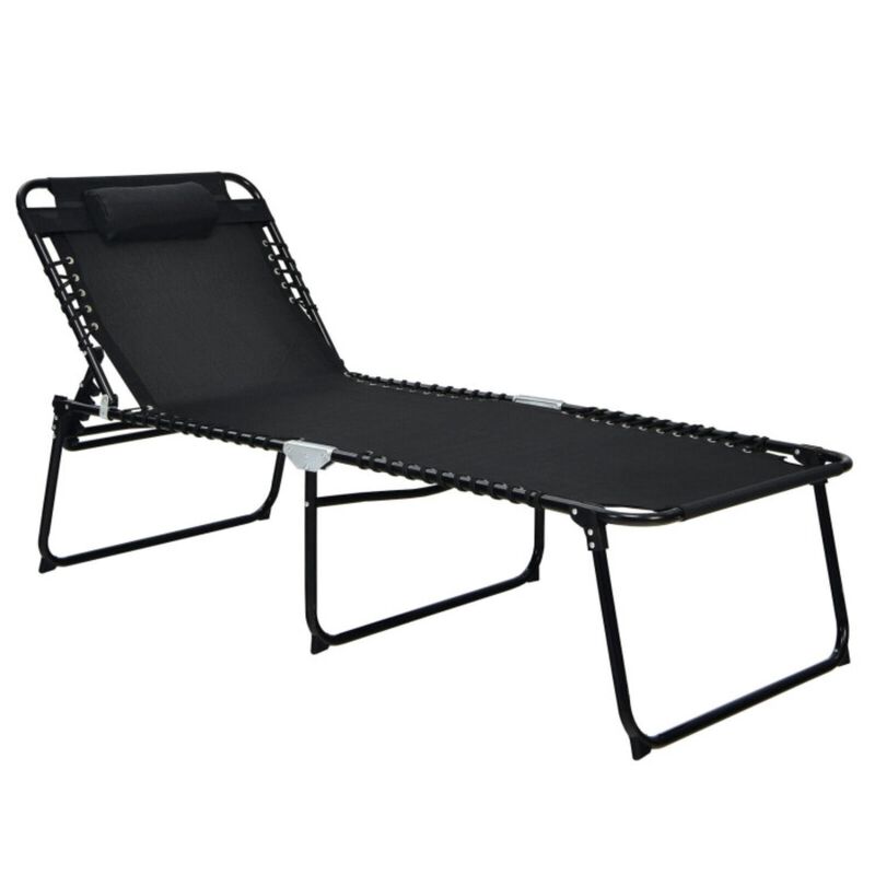 Hivvago 4 Position Folding Lounge Chaise with Adjustable Backrest and Footrest