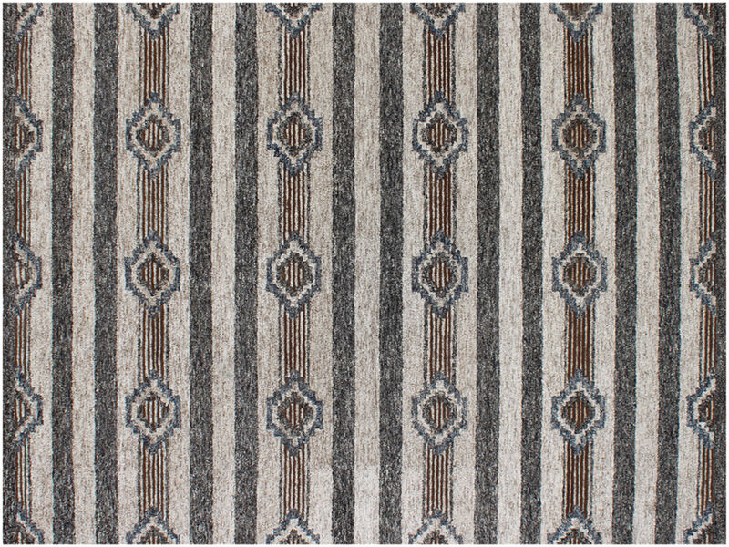 HomeRoots 5' X 8' Beige Abstract Geometric Hand Tufted Non Skid Area Rug image number 2