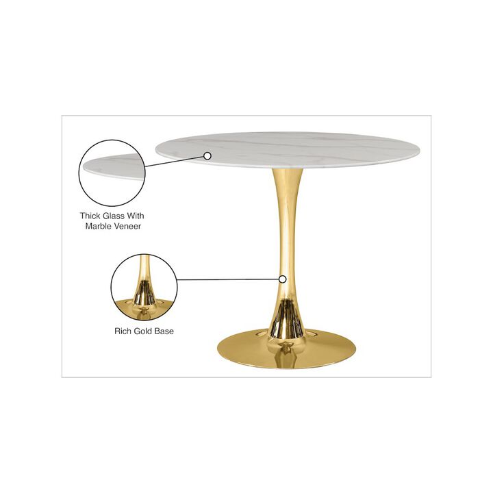Meridian Furniture Tulip Gold Dining Table