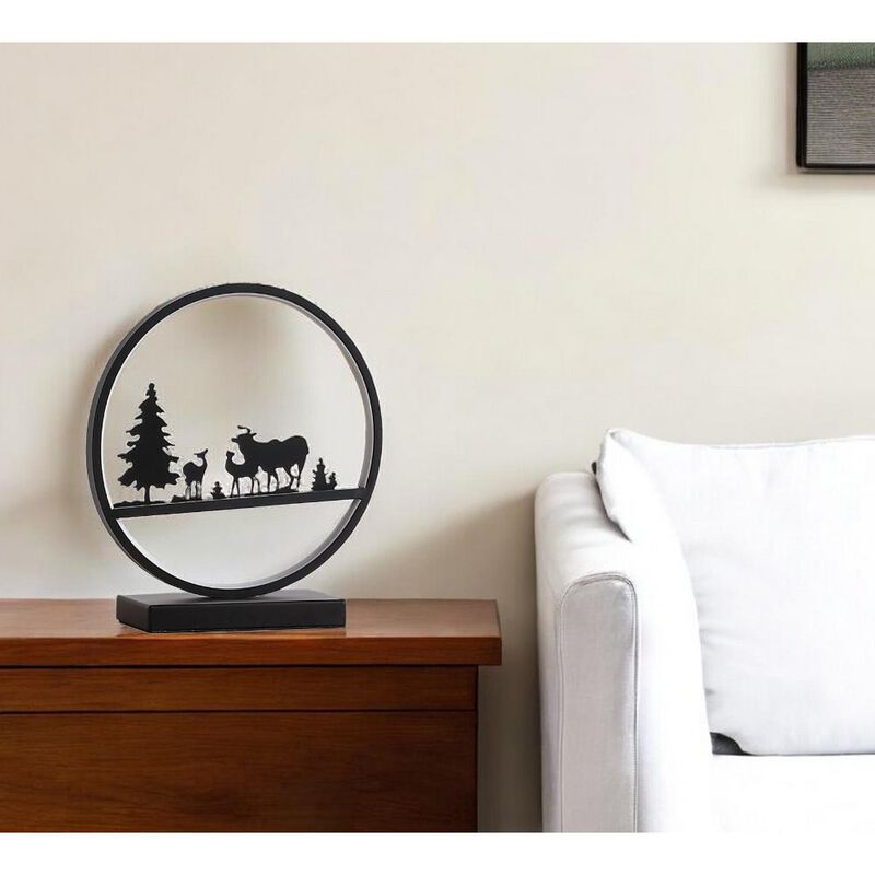 Hivvago 13" Black Bedside Led Table Lamp