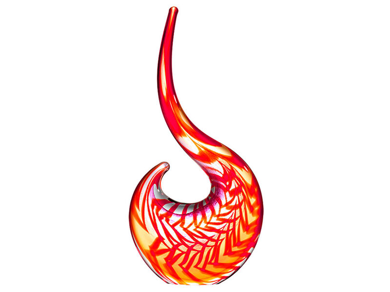 Hand Blown Abstract Sun Conure Sommerso Art Glass Sculpture