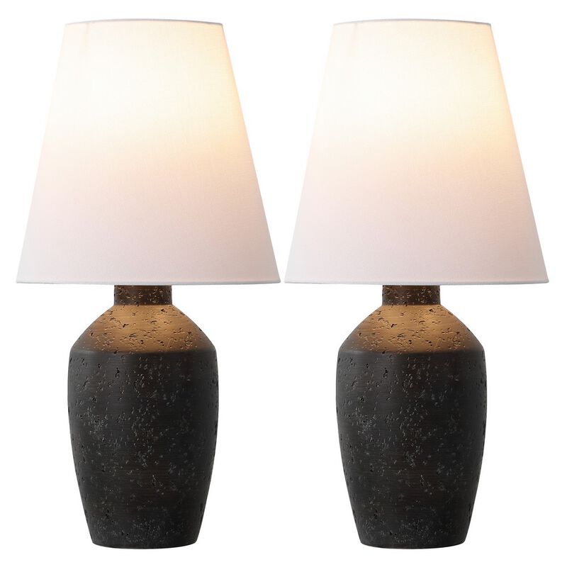 Xander 19.5" Minimalist Scandinavian Concrete Effect Resin/Iron Ginger Jar LED Table Lamp