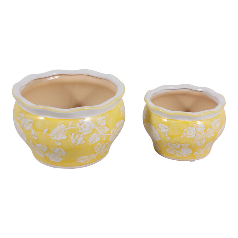 S/2 Round Chinoiserie Planters image number 3