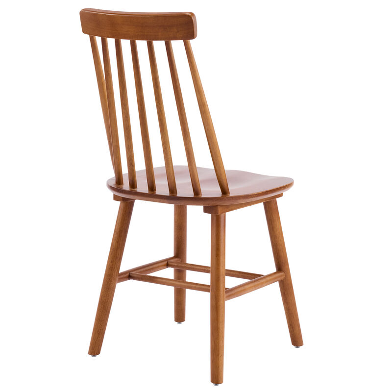 HomeRoots Set of Two Walnut Solid Wood Windsor Back Dining Side Chairs image number 3