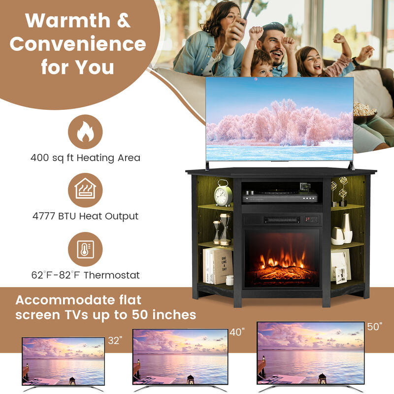 Modern TV Stand with LED Lights &ndash; Entertainment Center for Living Room Storage image number 4