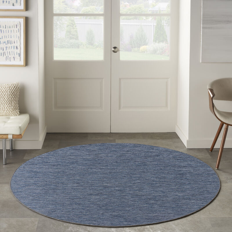 Washable Solutions WSL01 Navy/Blue 8' x Round Rug