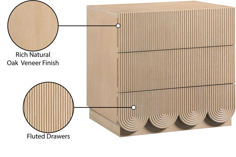 Meridian Furniture Scallop Natural Night Stand image number 9