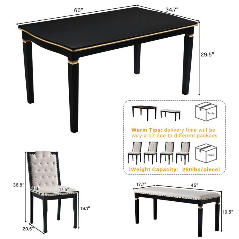 Swebax Classic Modern 6‑Piece Dining Table Set image number 9