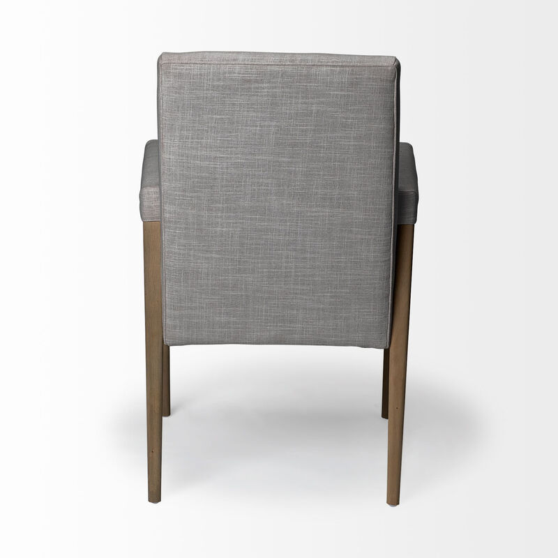Louis Back Dining Arm Chair with Upholstered Fabric, Comfortable Dining Seating image number 3