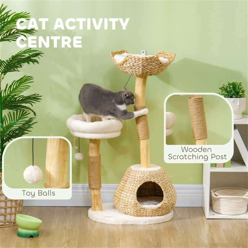 Premium Cat Tree with Multi-Level Perches, Scratching Posts, and Cozy Hideaways for Cats