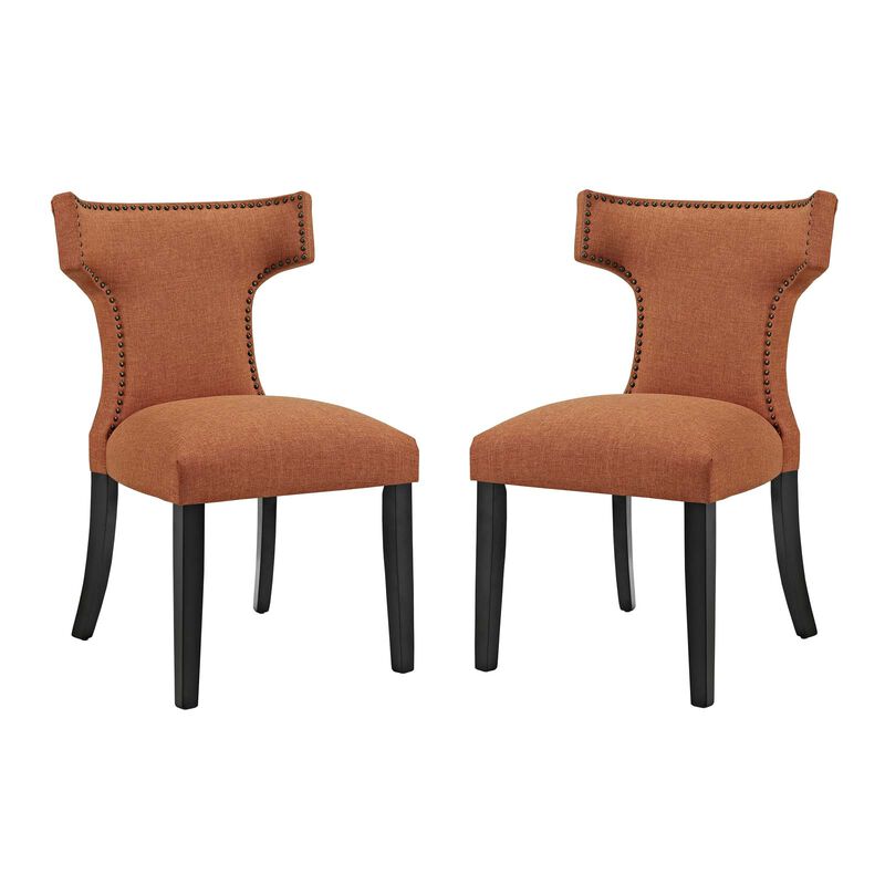 Curve Dining Side Chair Fabric Set of 2 image number 0