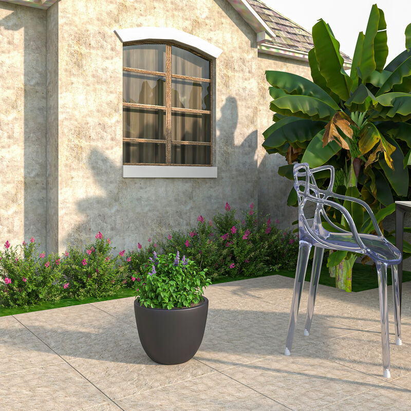 LeisureMod Dahlia Series Fiberstone ans MgO Clay 11" Planter