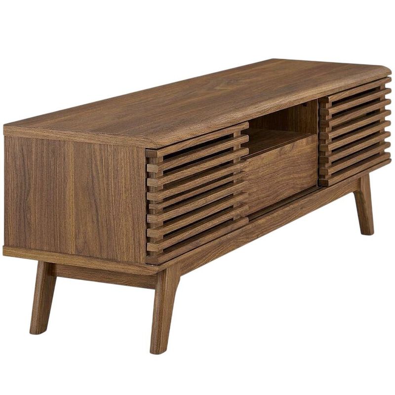 Wood TV Stand in Elegant Finish with Ample Storage Space image number 1