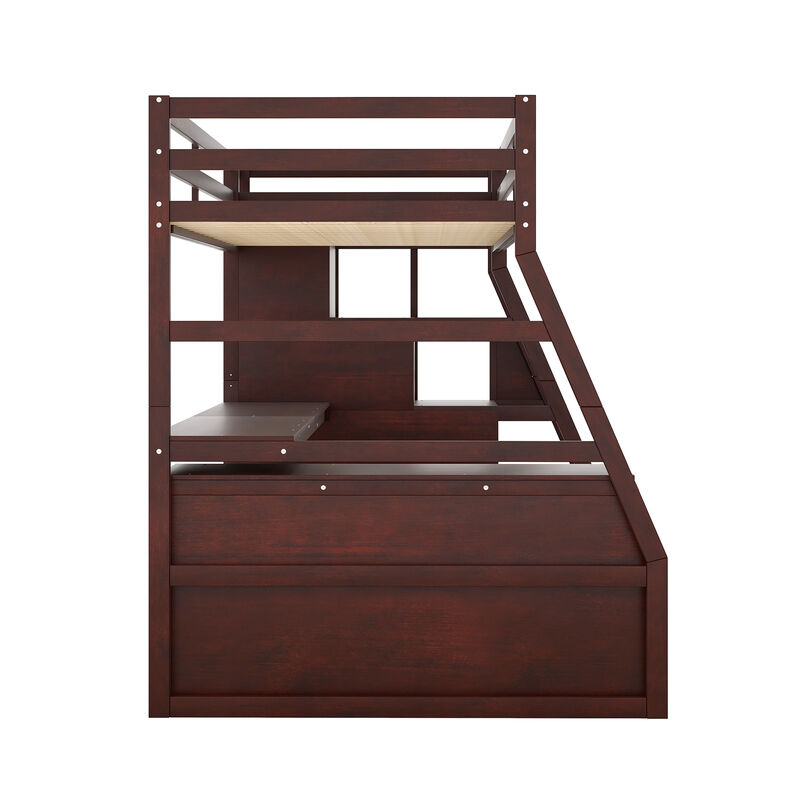 Merax Loft Bed with 7 Drawers and Desk
