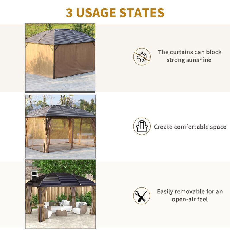 Hivvago 10x14 Patio Gazebo with Curtains Enclosure image number 6