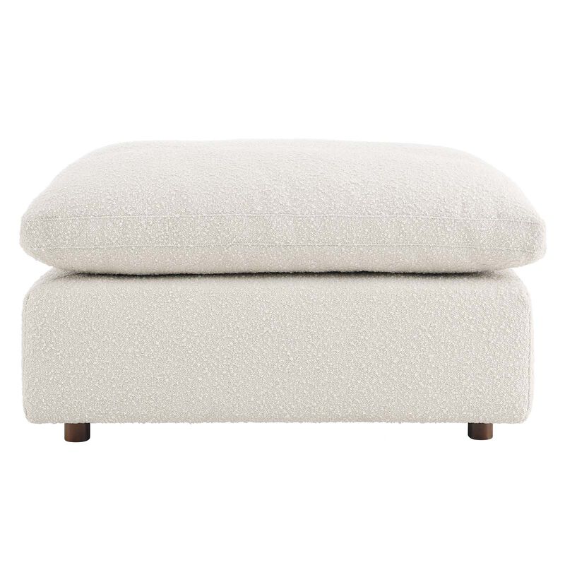 Commix Down Filled Overstuffed Boucle Fabric Ottoman image number 3