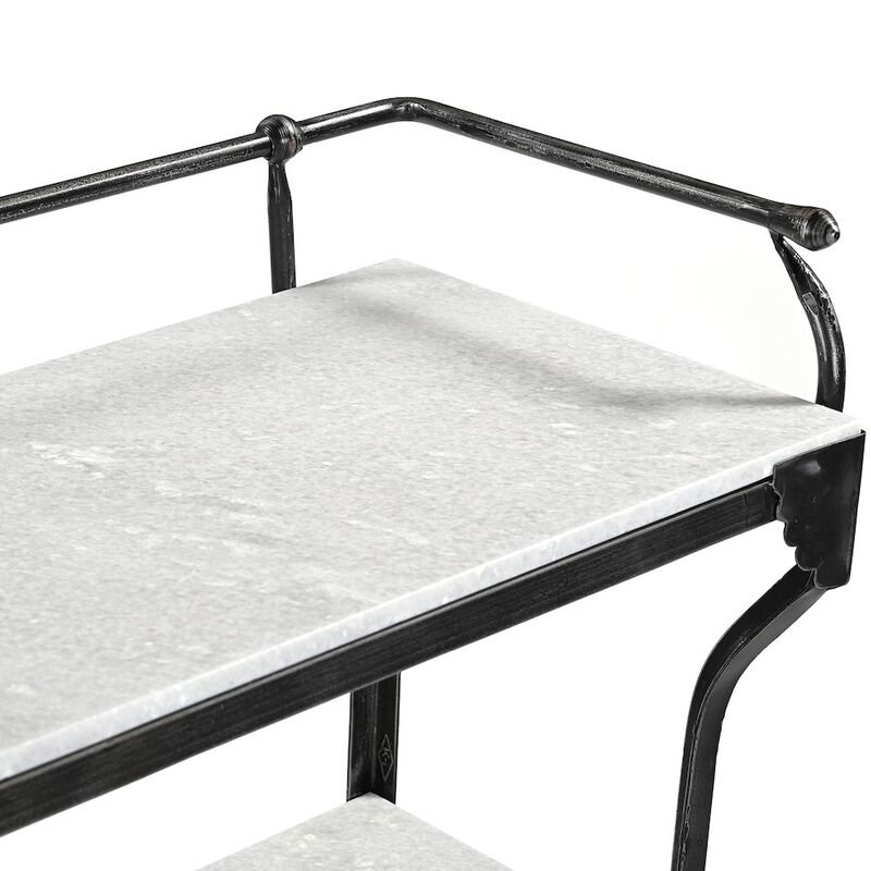 World Interiors Calloway 50" Console Table with White Marble and Black Metal Base image number 1