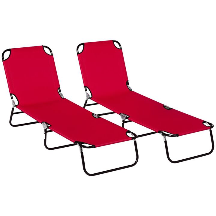 Hivvago 2-Piece Outdoor Sun Loungers for Beach, Yard, or Patio