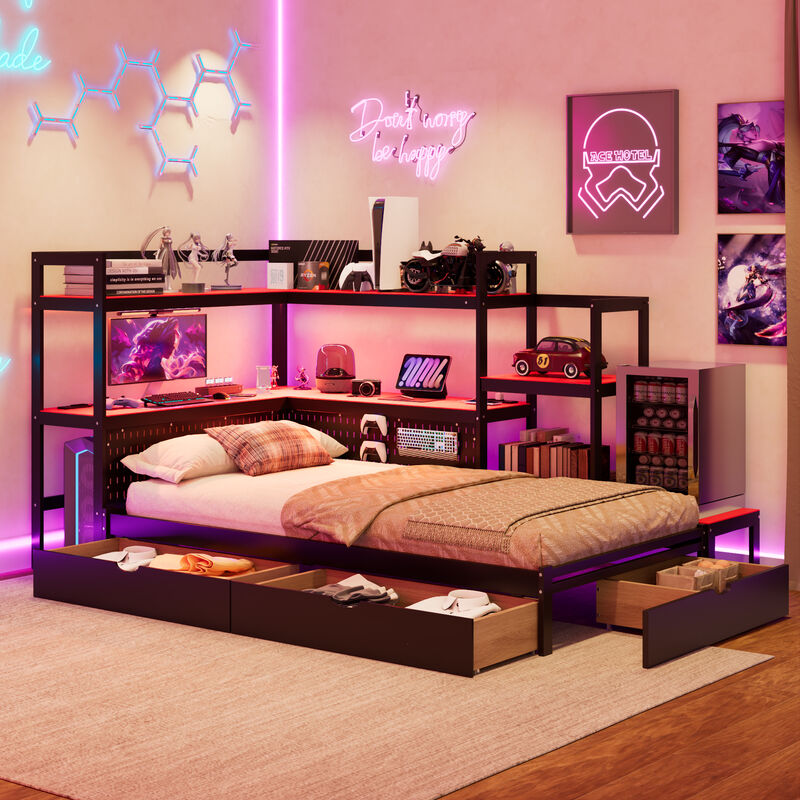 Merax Twin Size Multi-Functional Gaming Daybed image number 4