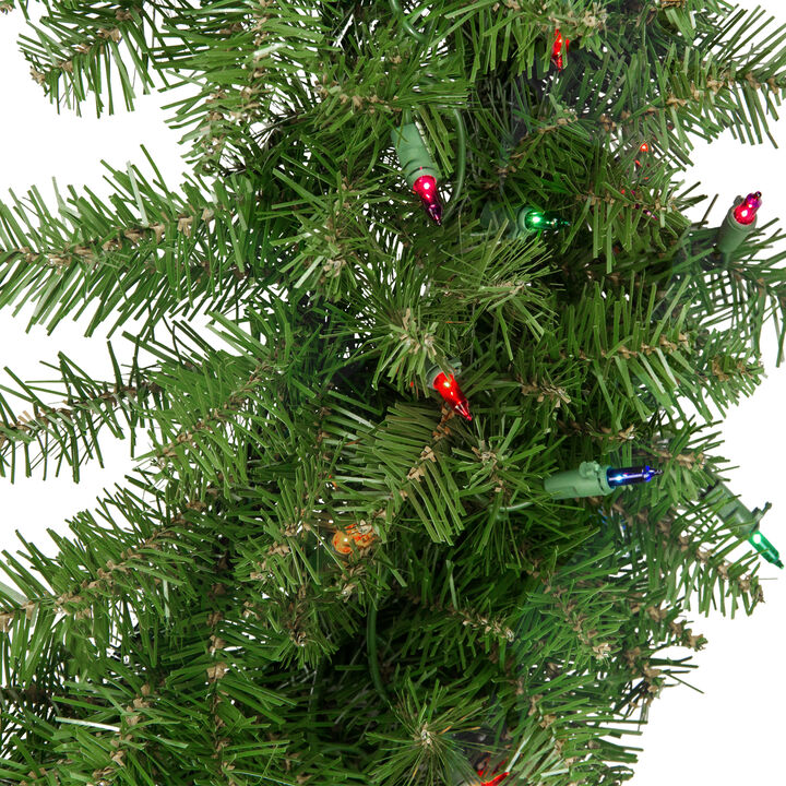 Pre-Lit Rockwood Pine Artificial Christmas Wreath  24-Inch  Multi Lights