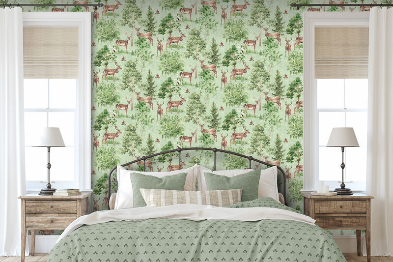 Cletis Neutral Deer Forest Wallpaper (Set of 2) image number 2