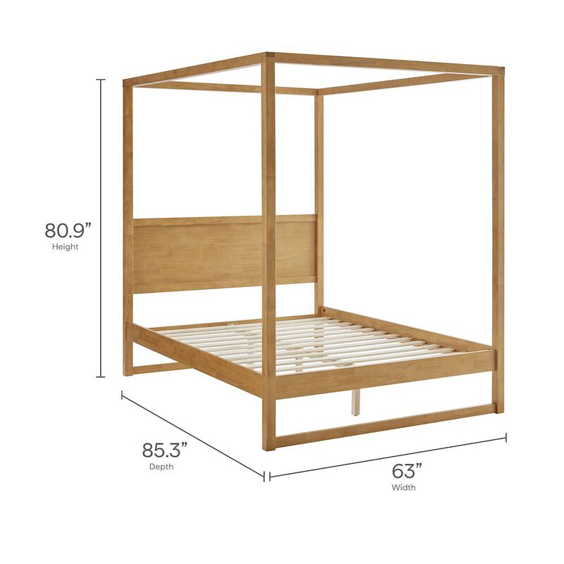 Alva Queen Wood Canopy Platform Bed image number 2