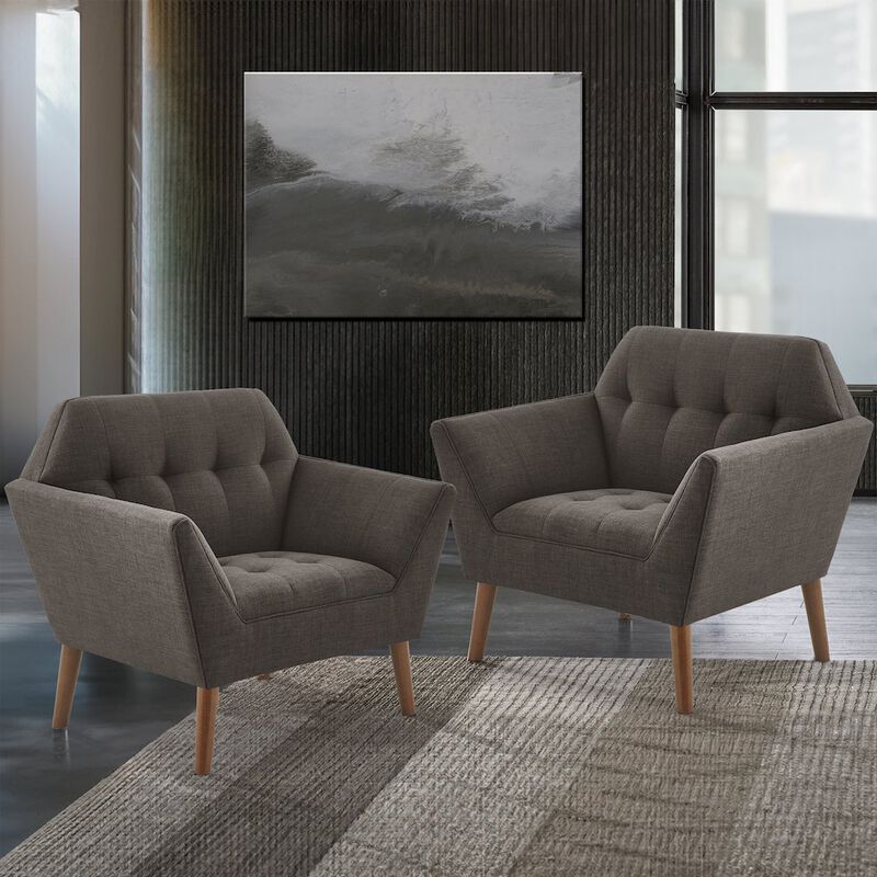 INK+IVY Newport Lounge Chair Set of 2 in Charcoal