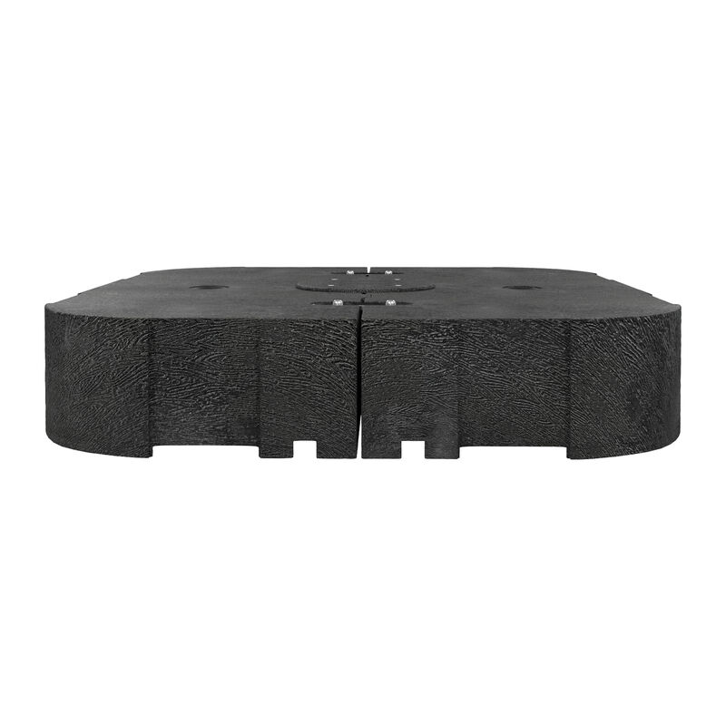 MONDAWE 33" inch Fillable Plastic Cantilever Umbrella Base Stand with Wheels, Black