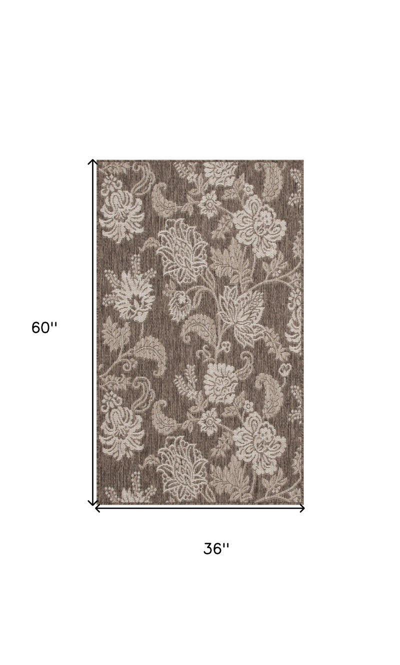 HomeRoots Floral Indoor Outdoor Area Rug image number 3