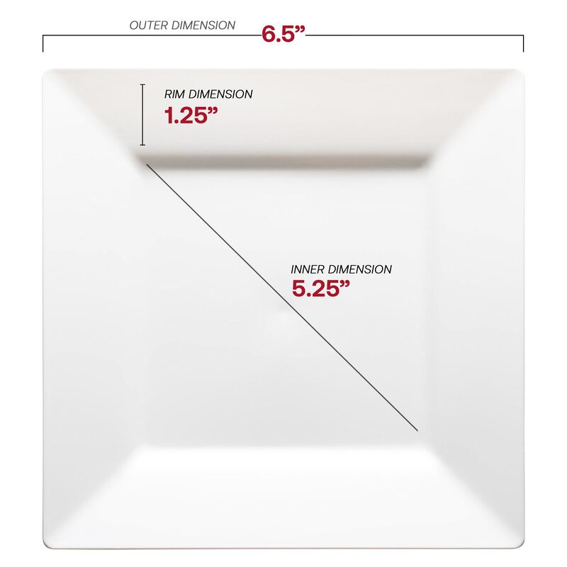 6.5" White Square Plastic Cake Plates (120 Plates) image number 2
