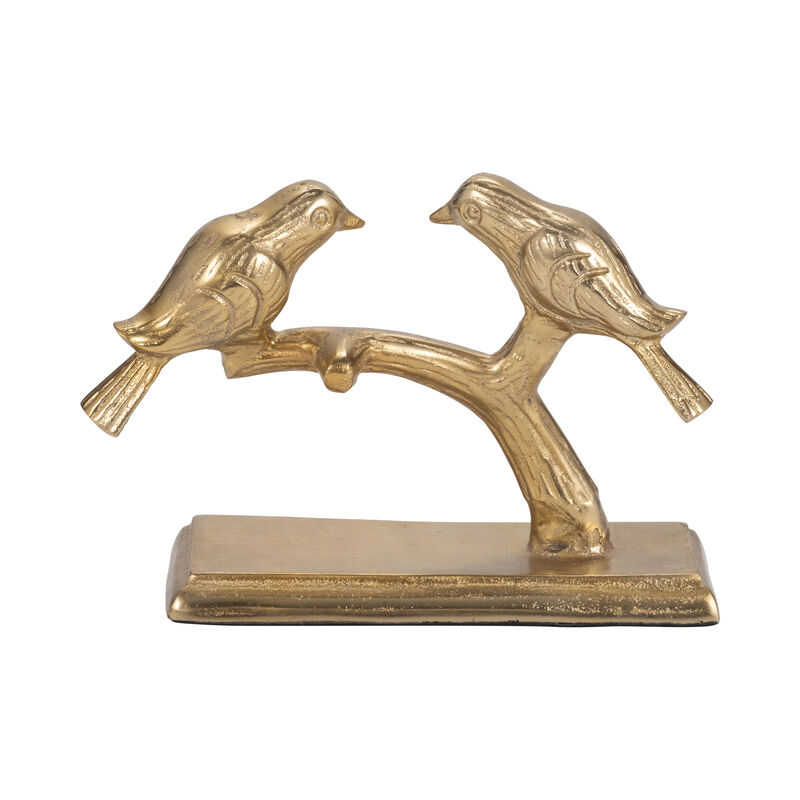 Metal Perched Birds in Gold image number 0