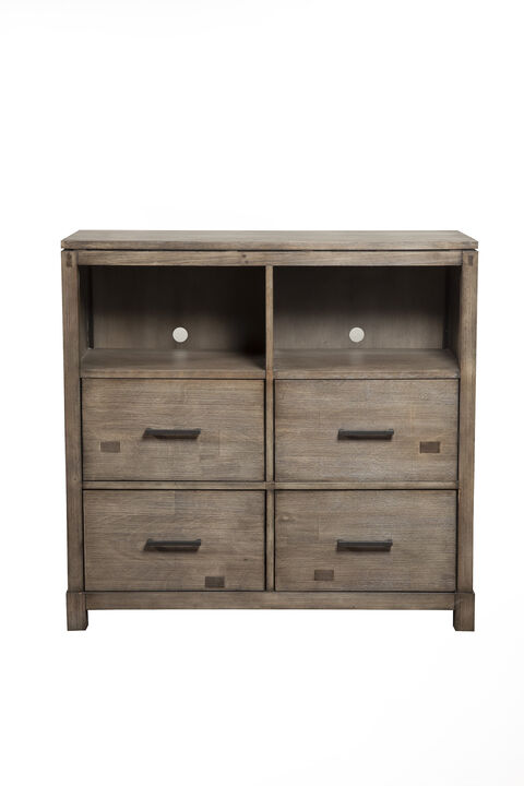 Sydney 4 Drawer TV Media Chest, Weathered Grey