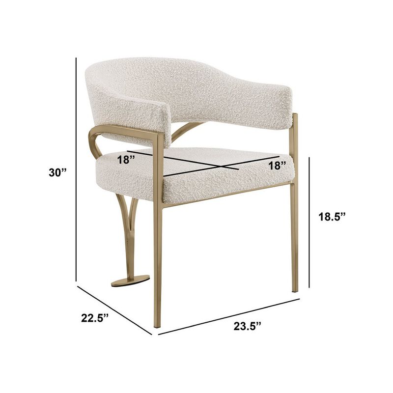 Best Quality Furniture Modern Upholstered Chair with Cream Boucle Fabric Set of 2