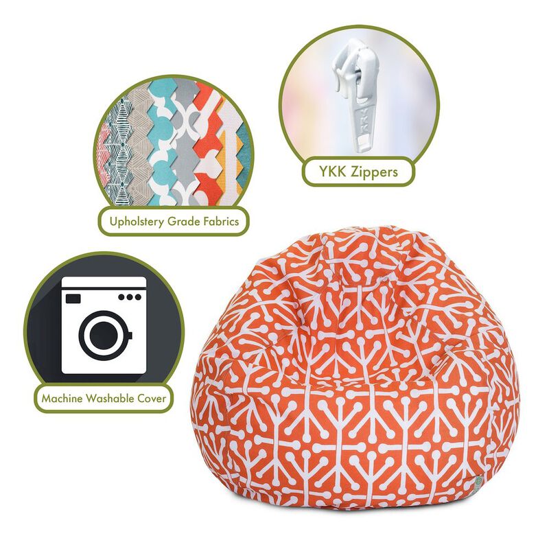 Majestic Home Goods Large Bean Bag Aruba Orange