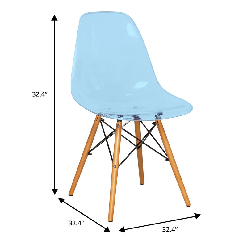 LeisureMod Dover Plastic Molded Dining Side Chair