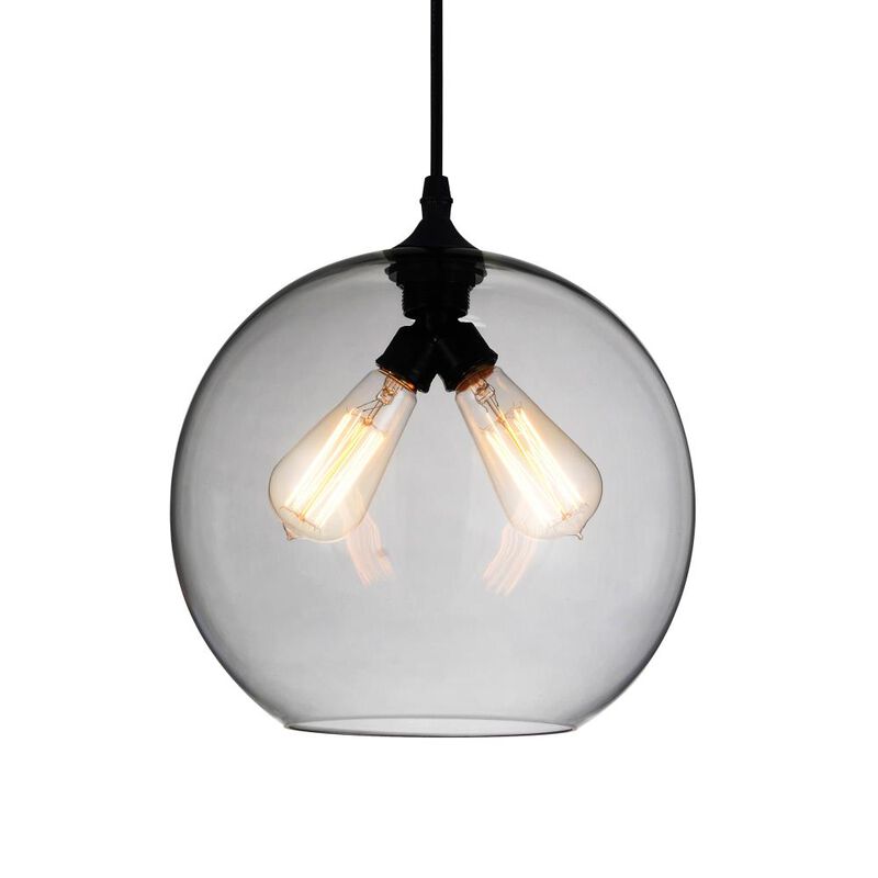 Glass 2 Light Down Mini Pendant With Clear Finish