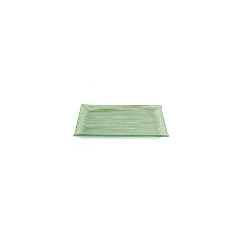 Glass Dinnerware 8.5" x 5.75" Rectangular Green Glass Plate (Set of 2)