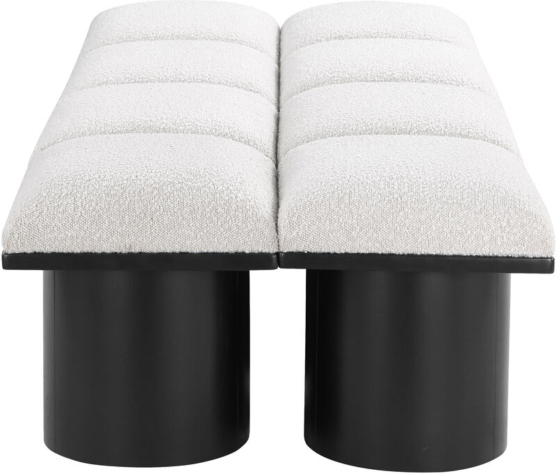 Meridian Furniture Pavilion Cream Boucle Fabric Bench